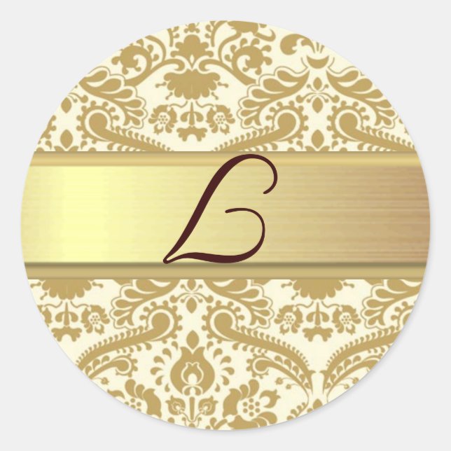 L Monogramm Runder Aufkleber (Vorderseite)