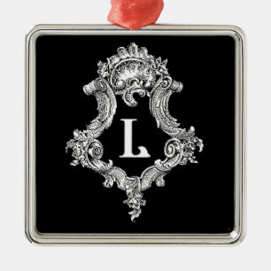 L Monogramm Silbernes Ornament