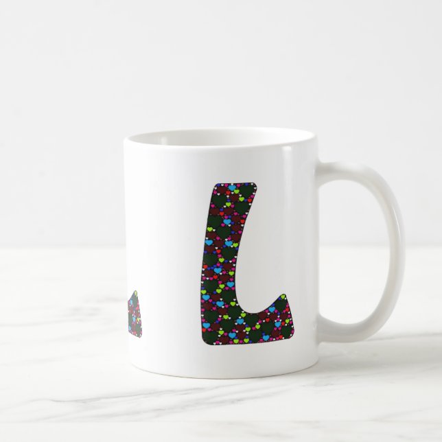 "L" Monogramm-Tasse Kaffeetasse (Rechts)
