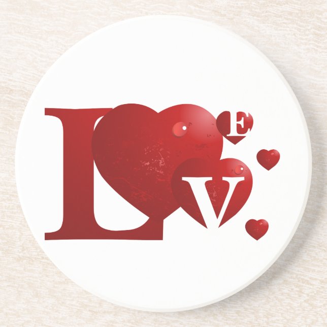 L.O.V.E. Herz Getränkeuntersetzer (Vorne)