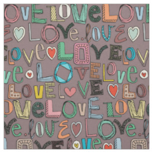 l o v e LOVE Mocha Stoff