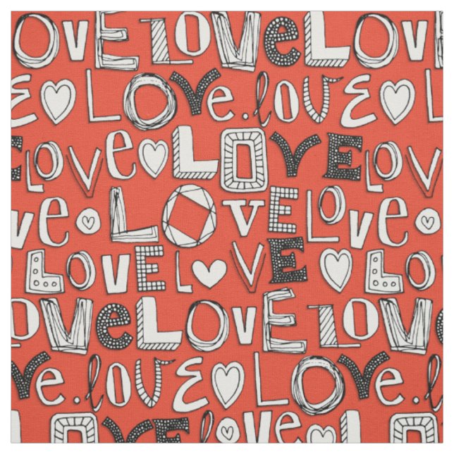 l o v e LOVE rot Stoff (Muster)