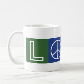 L-O-V-E - Zeichen für Herz und Frieden Kaffeetasse