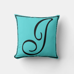 L PILLOW - Der Buchstabe L über Aqua-Hintergrund Kissen