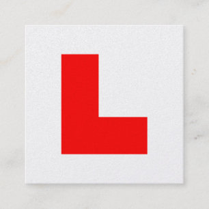 L-Plakette Fahrschüler / Junggesellinnen Abschieds Quadratische Visitenkarte