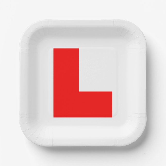 L-Plate Learner Driver / Bachelorette Hen Night Pappteller (Vorderseite)