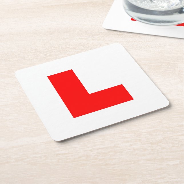 L-Plate Learner Driver / Bachelorette Hen Night Rechteckiger Pappuntersetzer (angewinkelt)