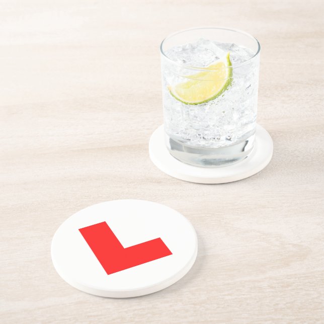 L-Plate Learner Driver / Bachelorette Hen Night Sandstein Untersetzer (Seite)