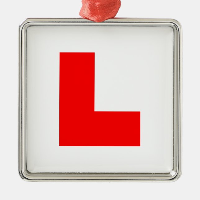 L-Plate Learner Driver / Bachelorette Hen Night Silbernes Ornament (Vorne)