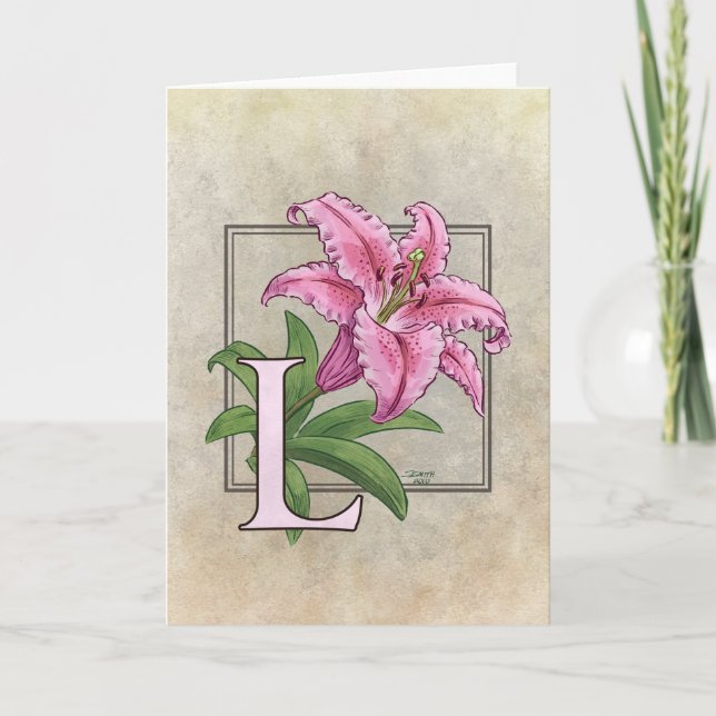 L pour Lily Flower Monogram (Devant)