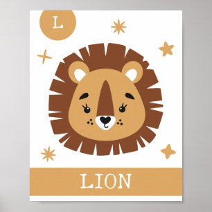 L pour Lion, Nurserie, Chambre, Décoration Murale 