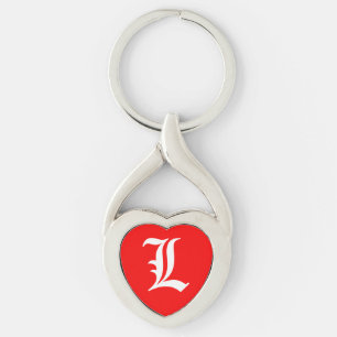 "L" Red Heart Schlüsselanhänger