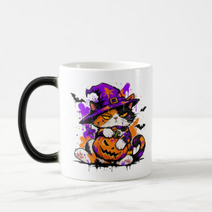 L&S Hexenkatze Halloween Kaffee Verwandlungstasse