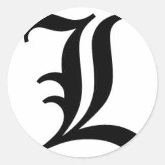 L-Text Altes Englisch Runder Aufkleber
