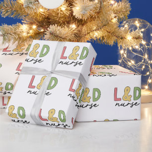 L und D Nurse   Arbeitskräfte und Versorgungssiche Geschenkpapier
