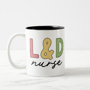 L und D Nurse Arbeitskräfte und Versorgungssiche Zweifarbige Tasse