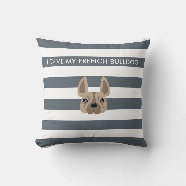 L♡VE MEINE FRANZÖSISCHE BULLDOGGE! DEKORATIVES KISSEN (Vorderseite)