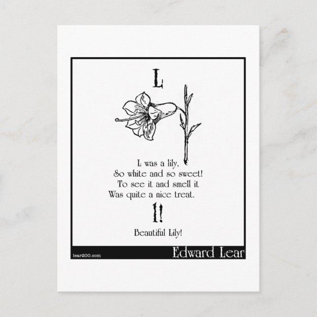 L war eine Lilie Postkarte (Vorderseite)