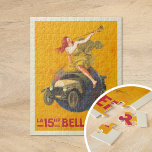 La 15 hp Bellanger | Leonetto Cappiello<br><div class="desc">La 15 hp Bellanger (1921) | Das 1921 erschienene Werbeplakat von Leonetto Cappiello für La 15hp Bellanger erweckt die Aufmerksamkeit mit einem kühlen und fantasievollen Design. Es zeigt eine Frau in einem fließenden gelben Kleid, sitzt auf einem Globus und bläst ein Horn, um die Ankunft eines Bellanger Autos zu verkünden,...</div>