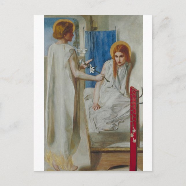 La Annonciation par Gabriel Rossetti Carte postale (Devant)