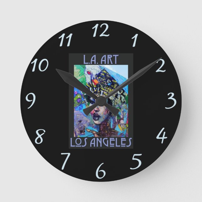 LA Art Wall Clock Runde Wanduhr (Vorderseite)