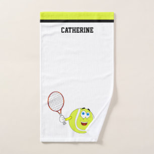 La balle de tennis de bande dessinée folâtre la