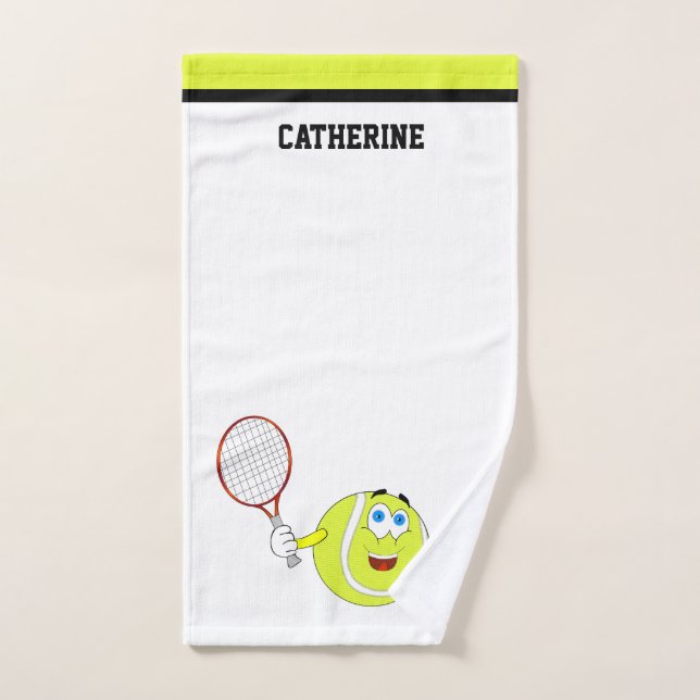 La balle de tennis de bande dessinée folâtre la (Serviette à main)