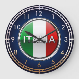 La Bandiera - The Italian Flag Große Wanduhr