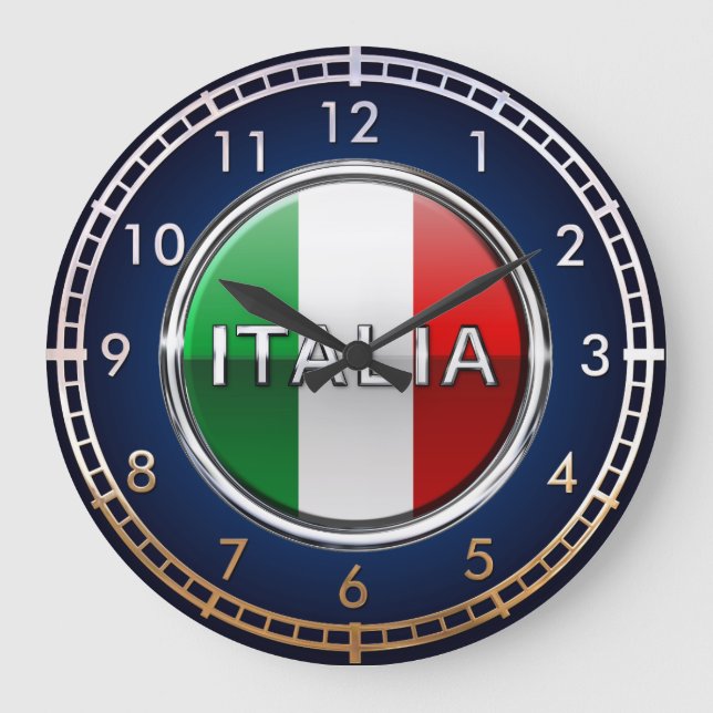 La Bandiera - The Italian Flag Große Wanduhr (Vorderseite)