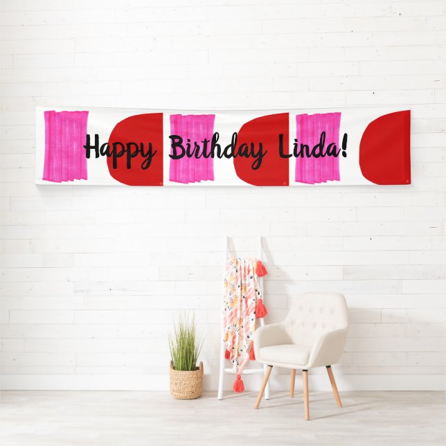 La bannière de joyeux anniversaire badine (En situation)