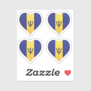 La Barbade amour drapeau orgueil autocollant coeur