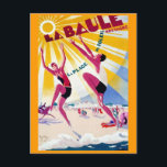 La Baule Vintages französisches Reiseplakat Postkarte<br><div class="desc">Vintages französisches Reiseplakat für die Freuden von La Baule in der Bretagne. Von der Kongressbibliothek.</div>