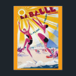 La Baule Vintages französisches Reiseplakat Postkarte<br><div class="desc">Vintages französisches Reiseplakat für die Freuden von La Baule in der Bretagne. Von der Kongressbibliothek.</div>