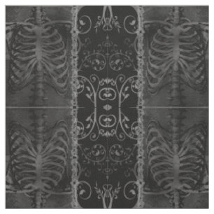 La beauté de la mort Damask Skeleton Goth tissu
