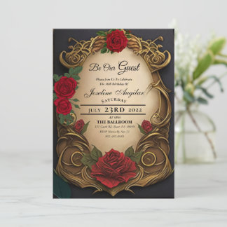 La beauté et la bête douce 16 Invitations