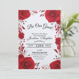 La beauté et la bête douce 16 Invitations Roses