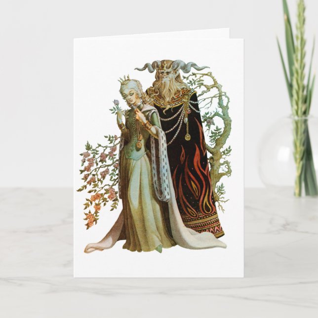 La beauté et la carte de voeux de la bête (Devant)