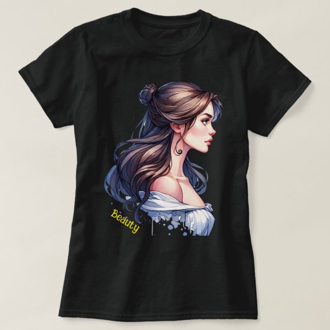 La beauté et le T-shirt Beast Couple (Design devant)