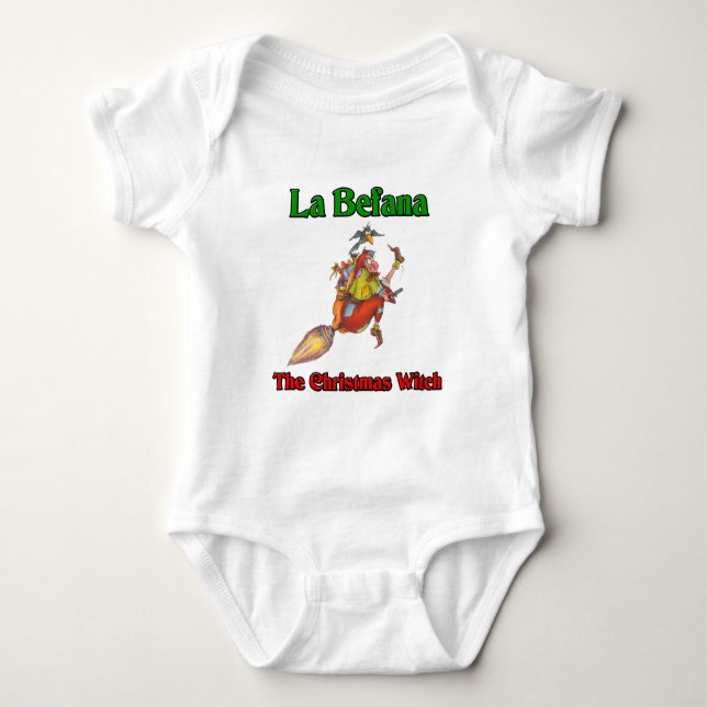 La Befana die Weihnachtshexe. Baby Strampler (Vorderseite)
