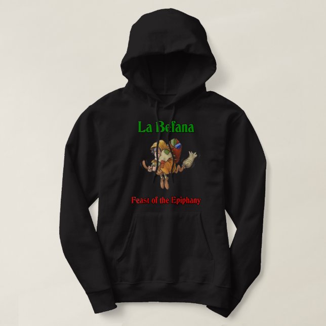 La Befana Fest der Epiphany Raglan Baseball Te Hoodie (Design vorne)