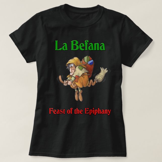 La Befana Fest der Epiphany Raglan Baseball Te T-Shirt (Design vorne)