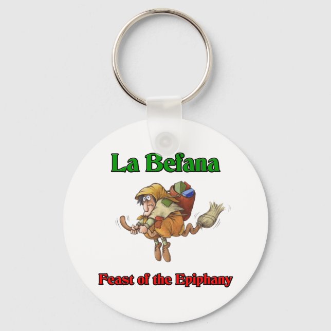 La Befana (Weihnachts-Hexe) Fest der Epiphany. Schlüsselanhänger (Vorderseite)