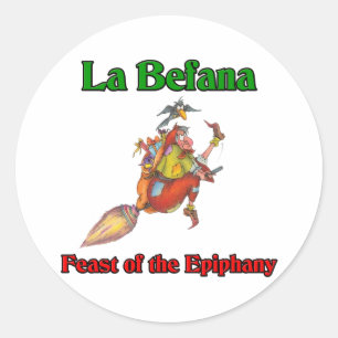 La Befana (Weihnachtshexe) Fest der Offenbarung Runder Aufkleber