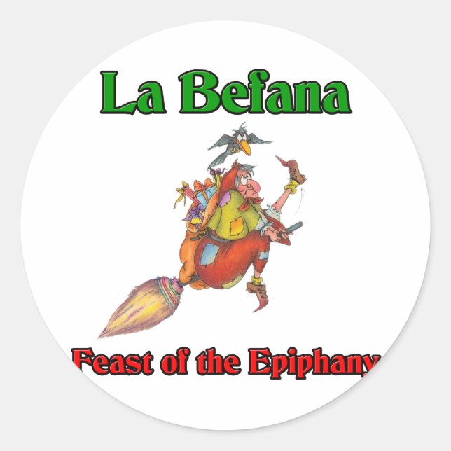 La Befana (Weihnachtshexe) Fest der Offenbarung Runder Aufkleber (Vorderseite)