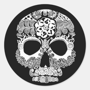 La Bella Muerte dunkler runder Aufkleber