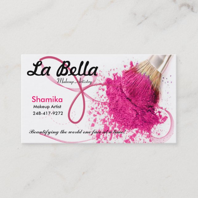 La Bella Salon-Maskenbildner-Visitenkarte Visitenkarte (Vorderseite)