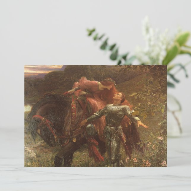 La Belle Dame sans Merci by Frank Dicksee Wedding Einladung (Stehend Vorderseite)