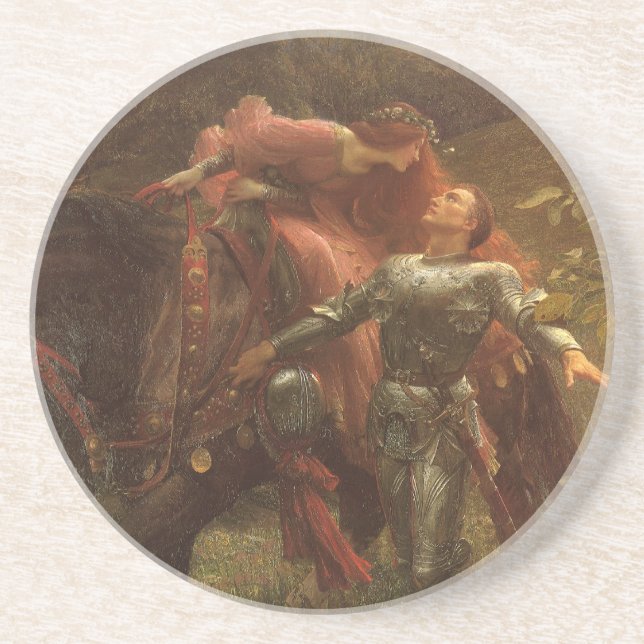 La Belle Dame sans Merci von Sir Frank Dicksee Sandstein Untersetzer (Vorne)