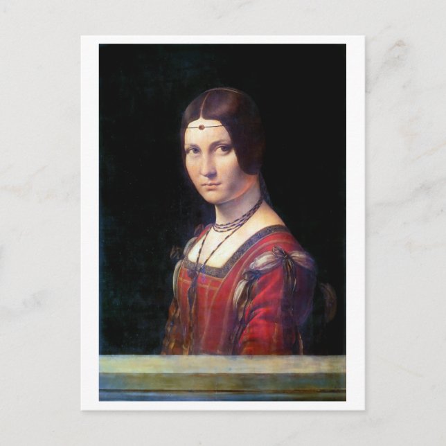 La Belle Ferronniere, Leonardo da Vinci Postkarte (Vorderseite)
