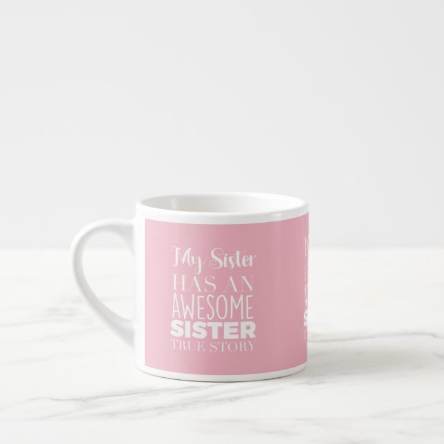 La belle tasse rose avec les soeurs drôles (Gauche)